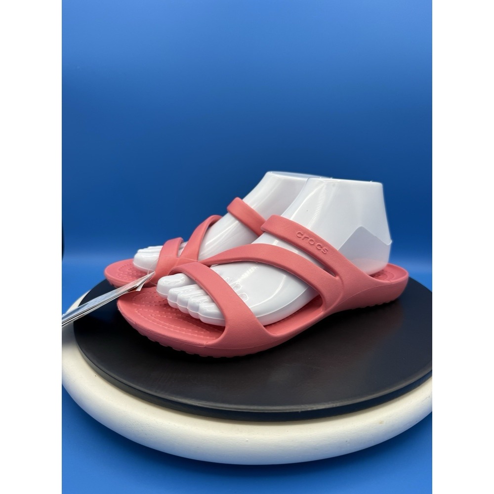 CROCS Kadee ll Womens Size 9 Electric Pink Strappy Comfort Slip On Sandals Shoes